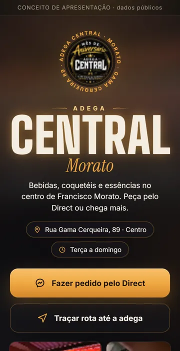 Página Link Click da Adega Central Morato